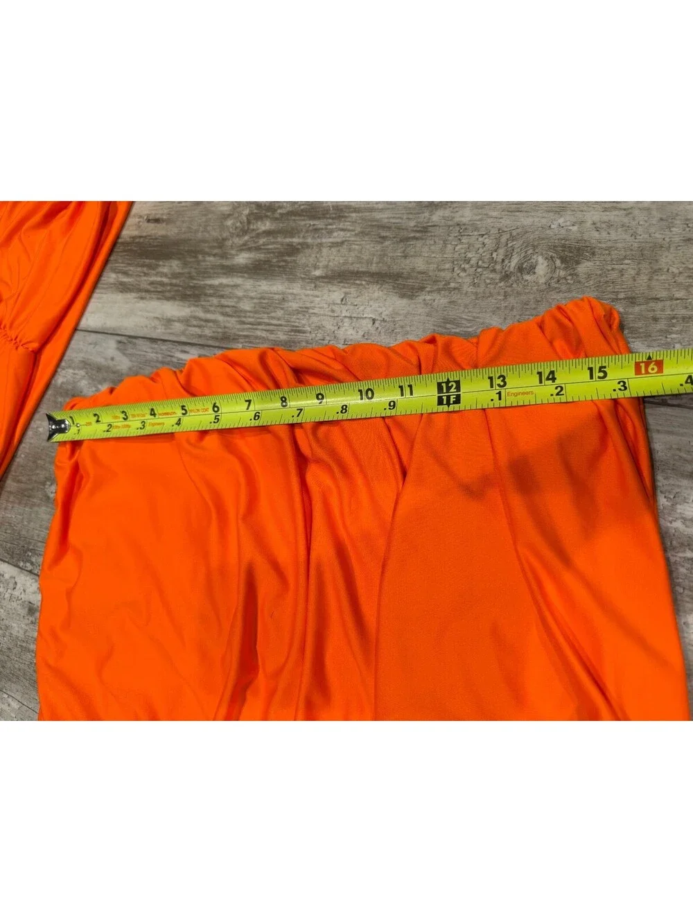 Orange L Ruched Two Piece Swimsuit Tankini Skirt Y2K